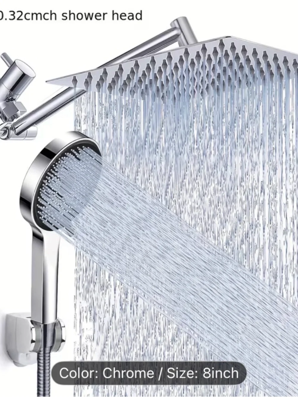 Chrome Dual Shower System with Rain and Handheld Spray